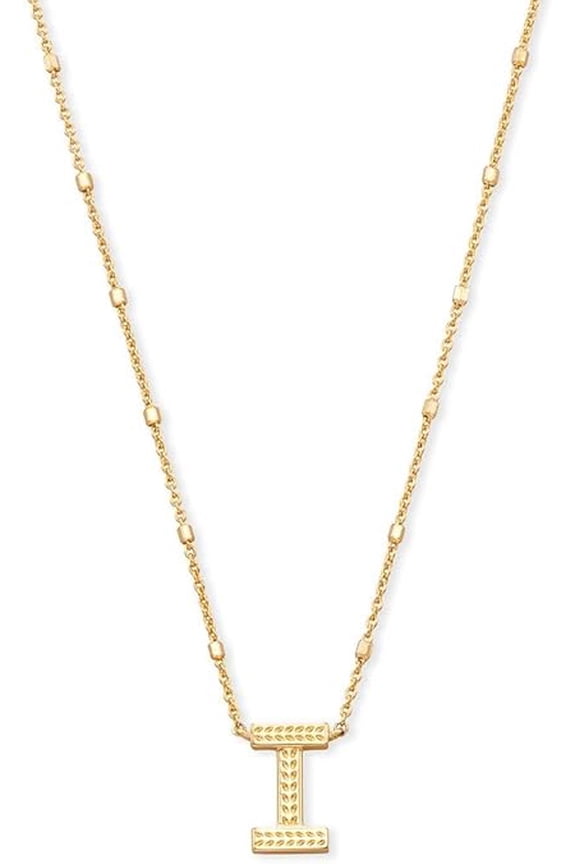 Letter I Pendant Necklace in Gold