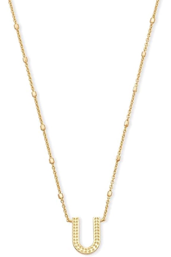 Letter U Pendant Necklace in Gold