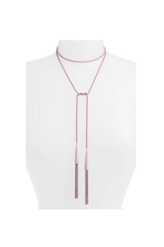 Long Phara Lilac Purple Lariat Tassel Necklace In Matte MSRP