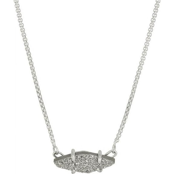 Kendra Scott Necklace Bridgete Pendant Platinum Drusy Silver Womens Jewelry