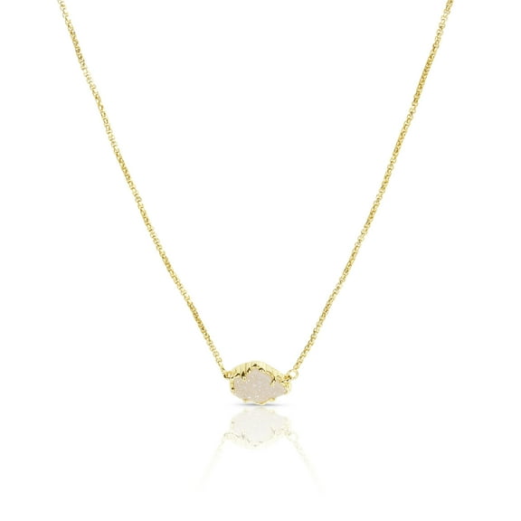 Kendra Scott Tess Pendant Necklace for Women, Fashion Jewelry, Gold-Plated, Iridescent Drusy