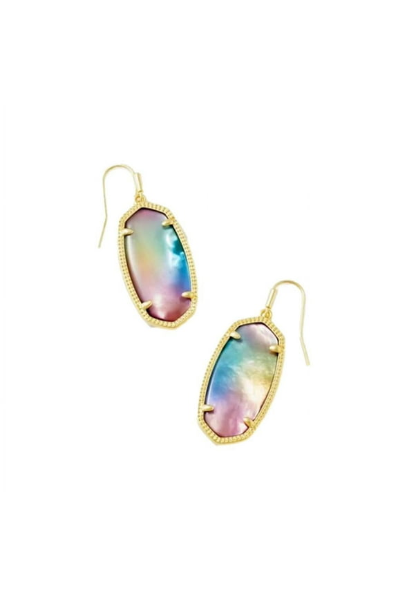 Women's Elle Drop Earrings Gold Watercolor