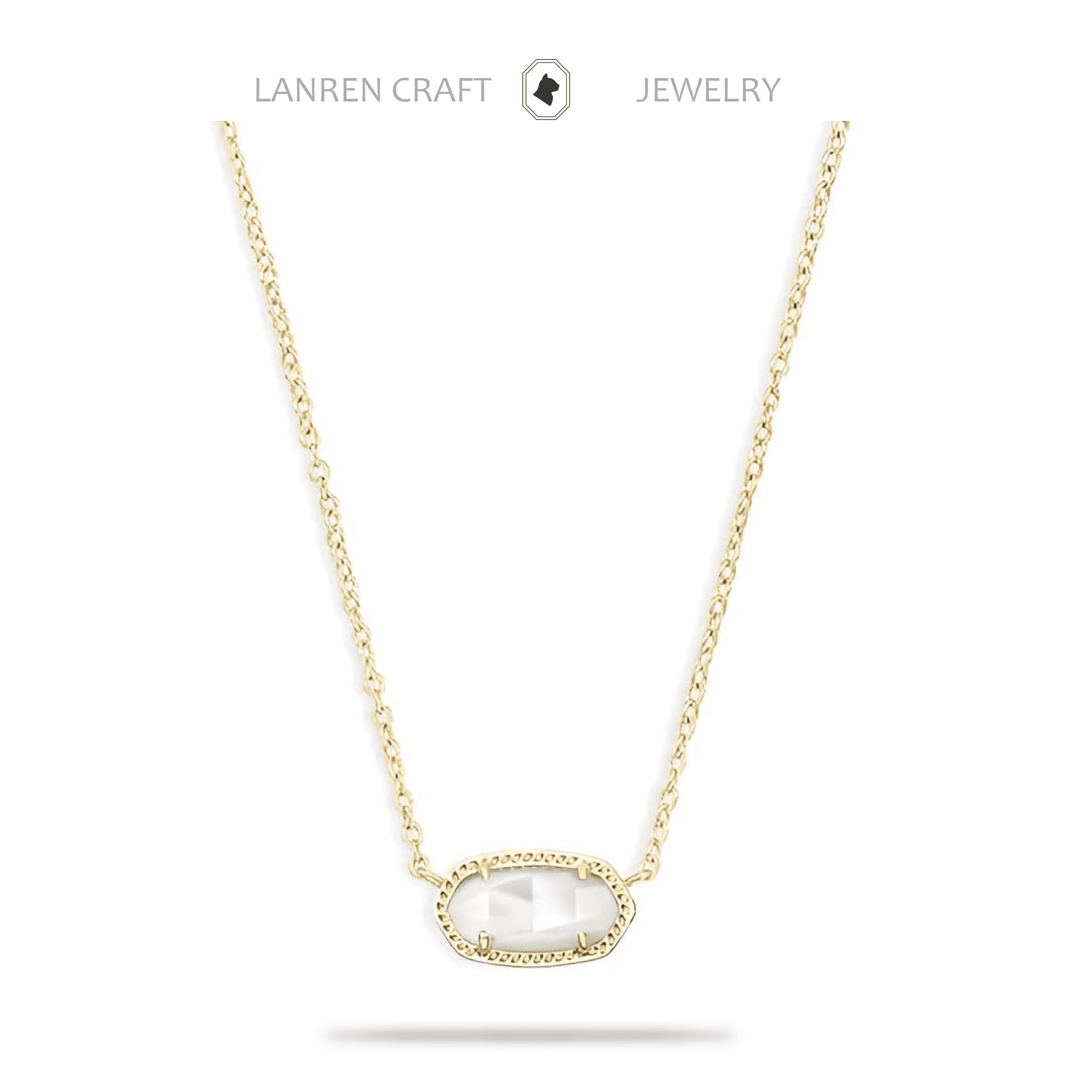 LANRENCRAFT Kendra Scott Women's Pendant Necklaces,Fashion Jewelry,14k Gold-Plated,Minimalist Style,Present For Teen Girls,Surprise For Wife or Girl Friend (Gold-Azalea Illusion)