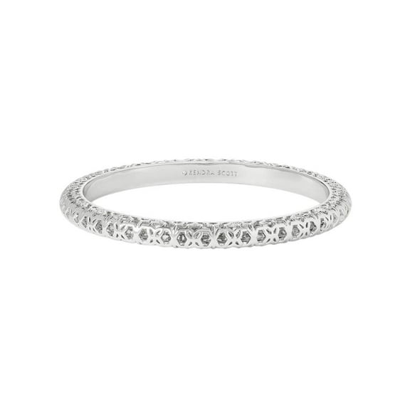 Kendra Scott Womens Maggie Bangle Bracelet Rhodium Filigree Metal One Size