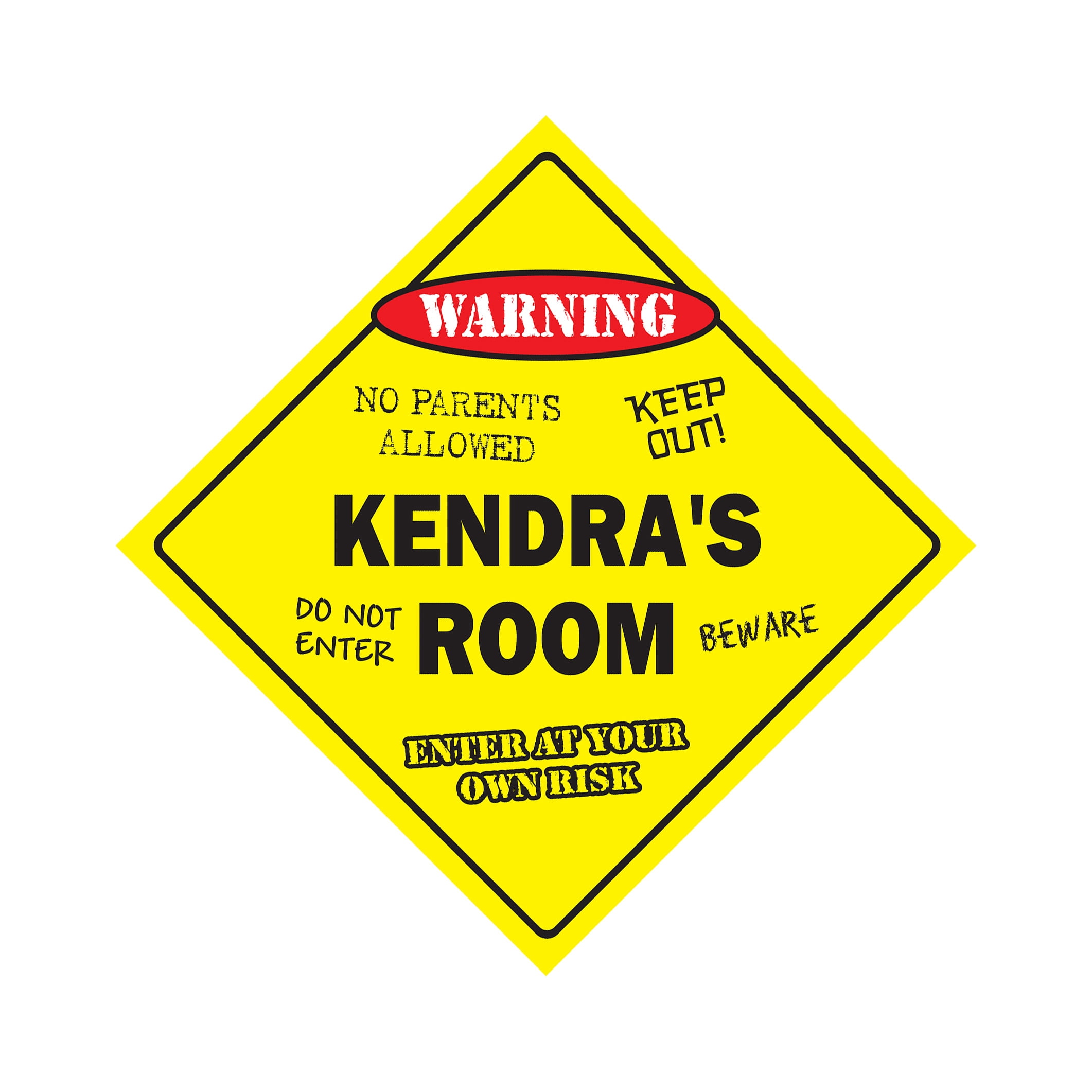 Kendra's Room Sign Crossing Zone Xing | Indoor/Outdoor | 20