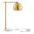 thumbnail image 1 of Posh Living Kendric Table Lamp 5ft Power Cord Marble Stone Base Brass, 1 of 9