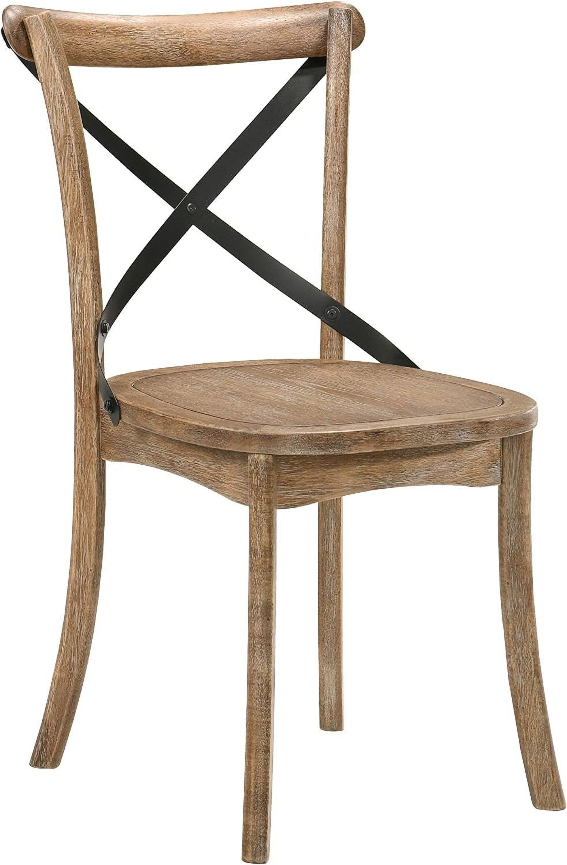 Rustic Oak High Cross Back Side Chair