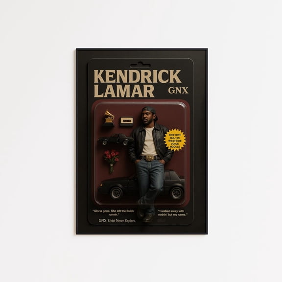 Kendrick Lamar Gnx, Westside Rap Art Print, Vintage Buick Hip-Hop Decor #1823, Unframed Canvas Size 8x12