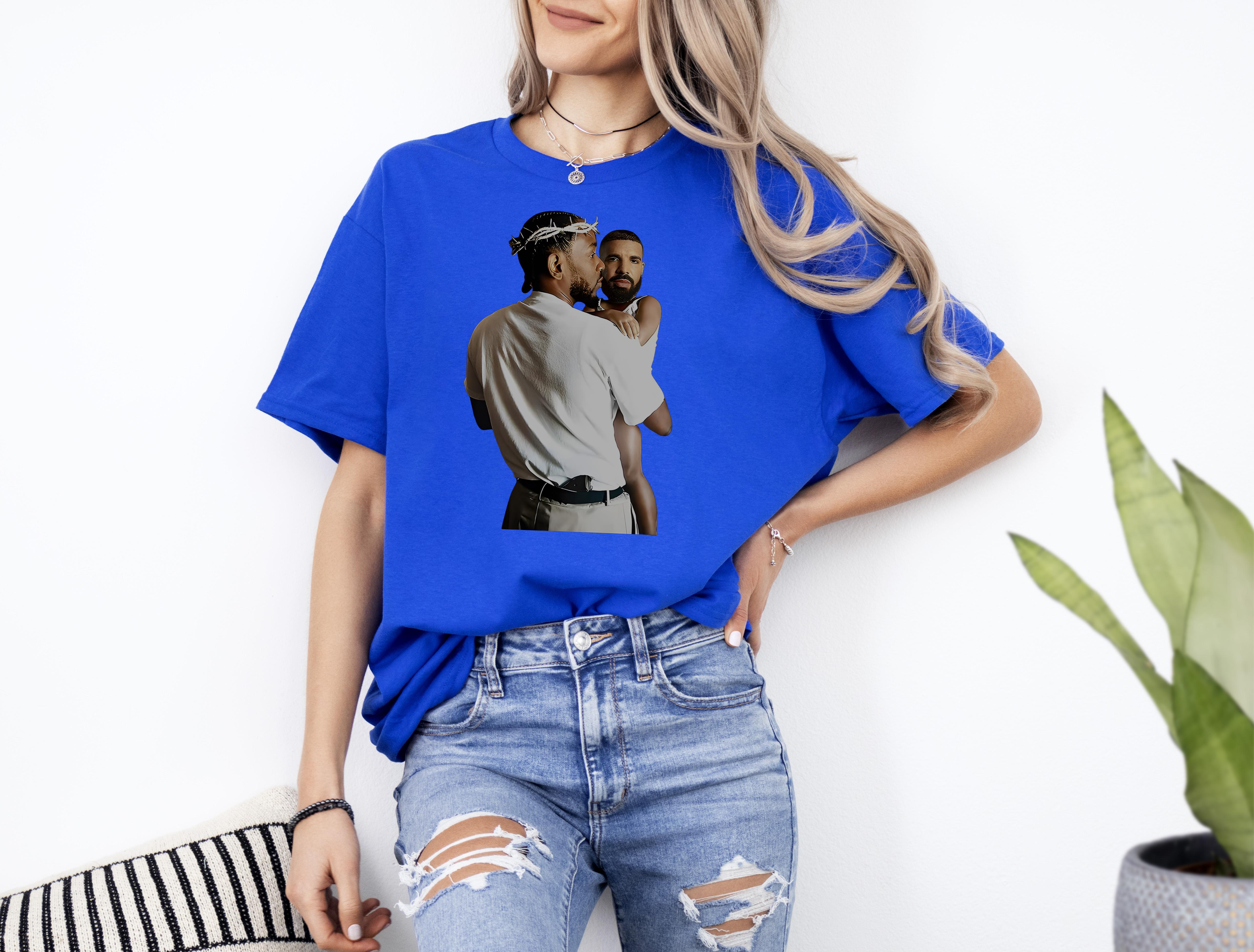 Kendrick Lamar Holding Baby Drake Unisex Cotton T Shirt Not Like Us 