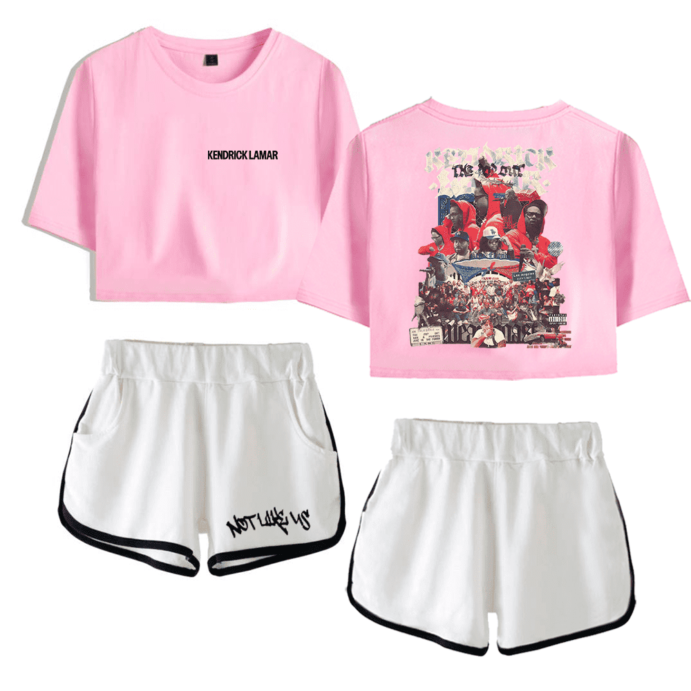 Kendrick Lamar Merch 2024 LA Tour Crop Top T-shirt Suits T