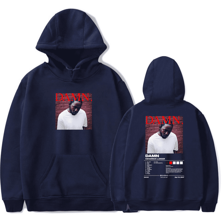 Kendrick Lamar Merch Hoodie K. Dot Album Cover Damn Hoodies Tracklist 2024 Rapper Streetwear Long Sleeve Men Women Pullover Adult Unisex Size XL