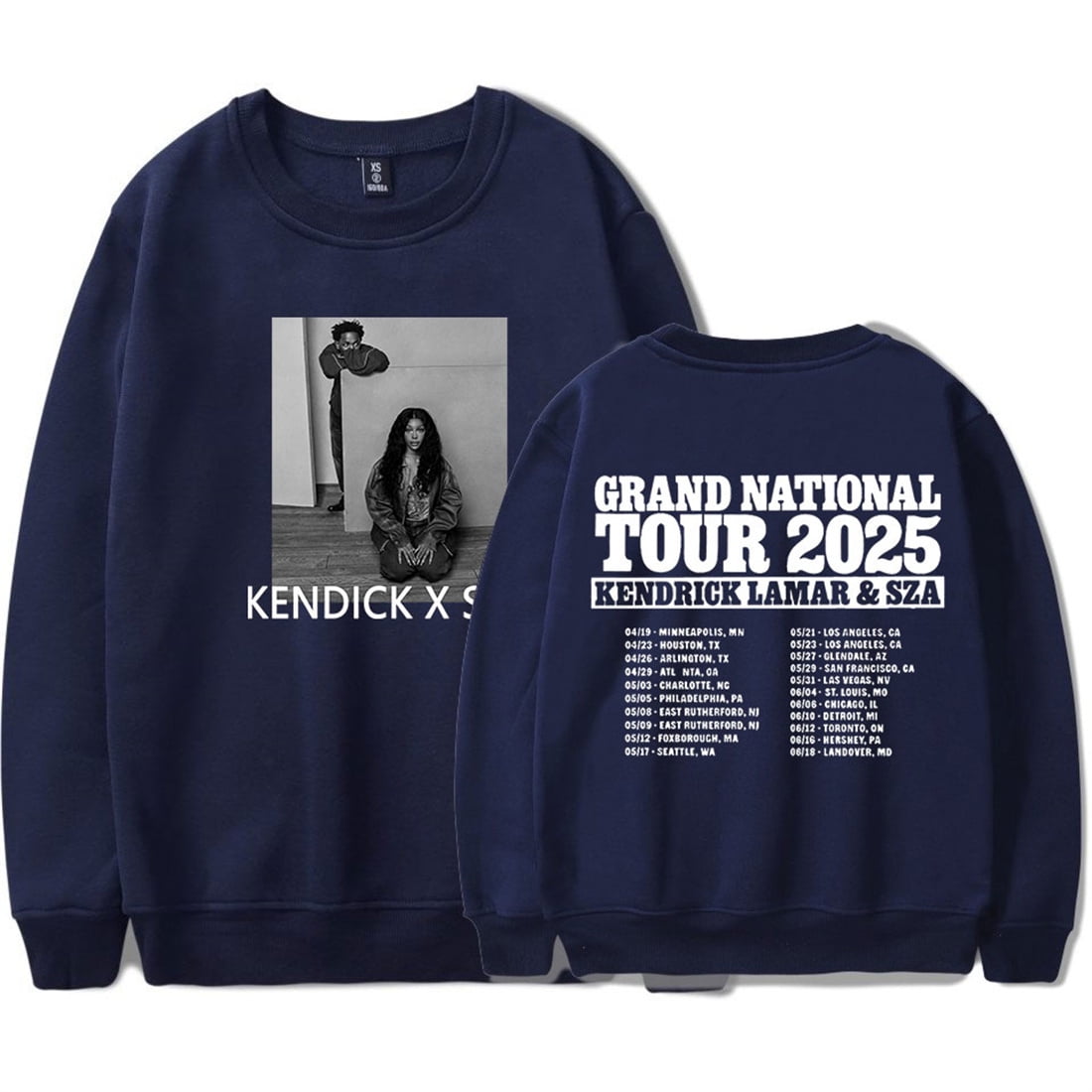 Kendrick Lamar SZA 2025 Tour Sweatshirt Fashion Crewneck Hip Hop Long