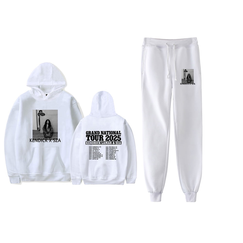 Kendrick Lamar SZA 2025 Tour Sweatsuit Hip Hop Hoodies 2 Piece Suit