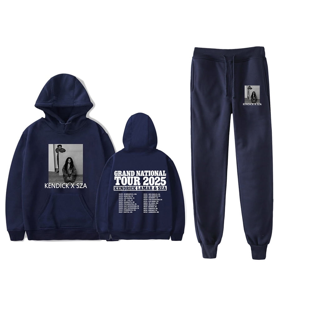 Kendrick Lamar SZA 2025 Tour Sweatsuit Hip Hop Hoodies 2 Piece Suit