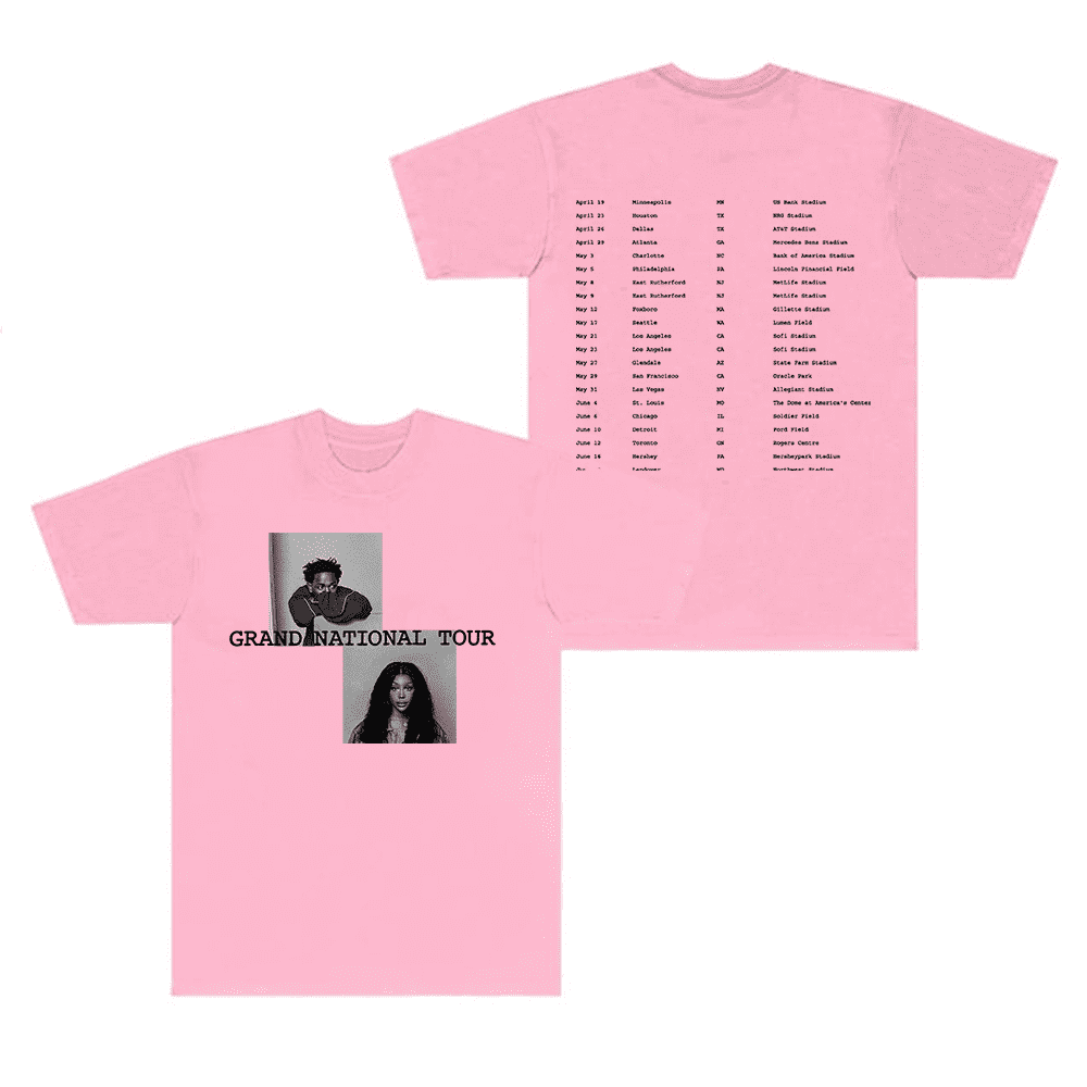 Kendrick Lamar SZA Merch TShirt Grand National Tour Tee Tops 2025