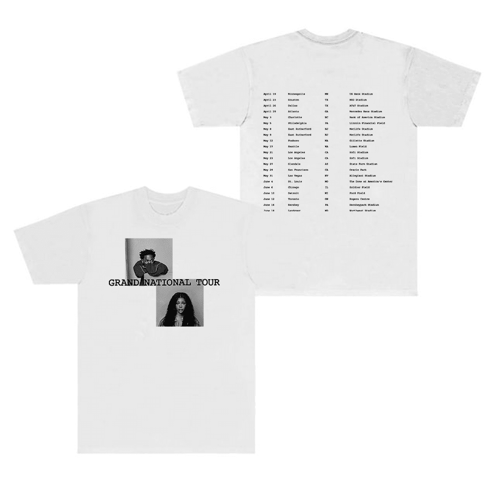 Kendrick Lamar SZA Merch T-Shirts Grand National Tour Tee Tops 2025 ...