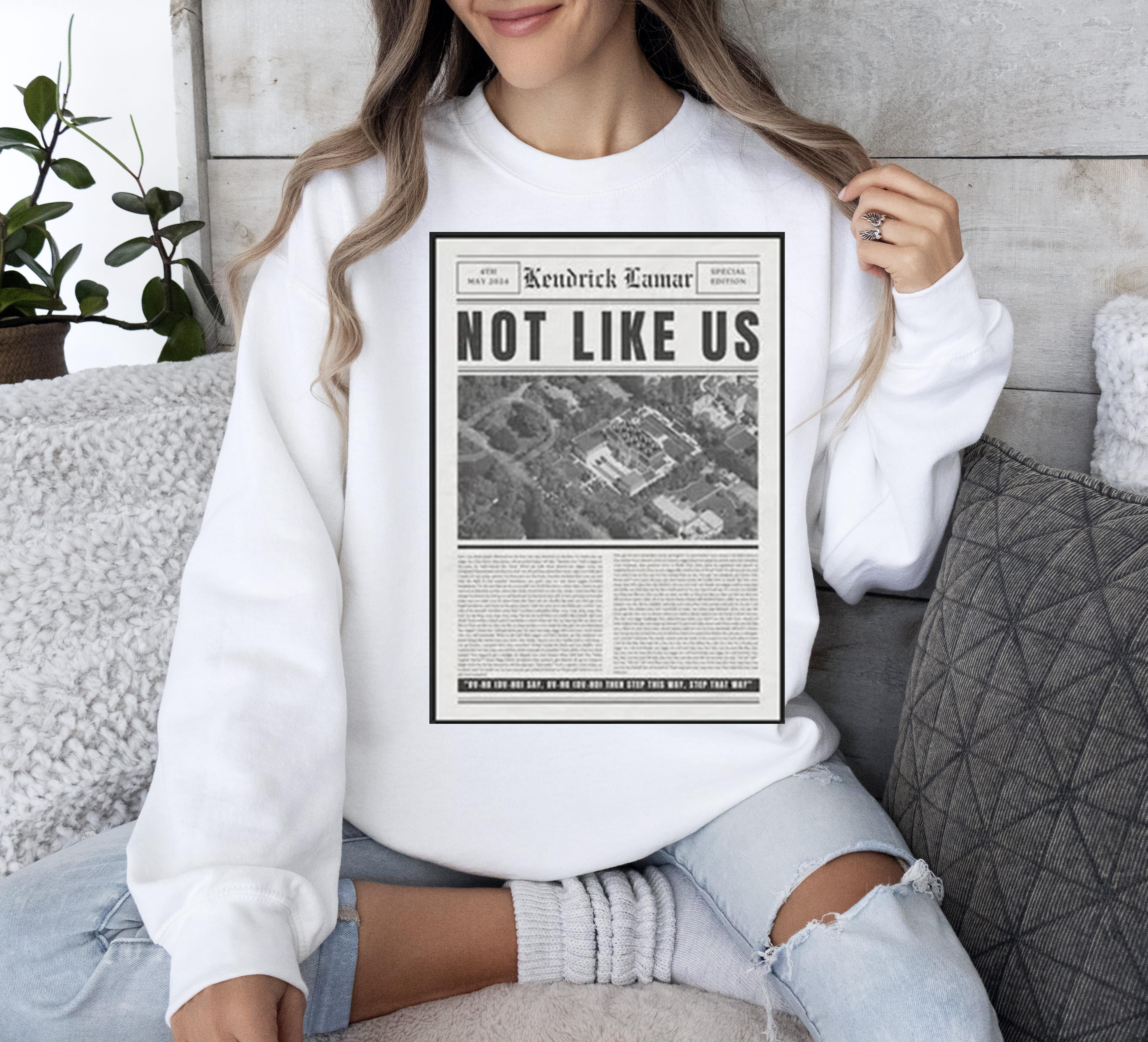 Kendrick Lamar They Not Like Us T Sweatshirt, Vintage Newspaper Lyric ...