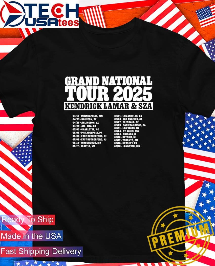 Kendrick Lamar and SZA Grand National Tour 2025 shirt