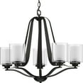 thumbnail image 1 of Kene Collection Five-Light Graphite Clear Glass Craftsman Chandelier Light, 1 of 2