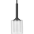 thumbnail image 1 of Kene Collection One-Light Graphite Clear Glass Craftsman Pendant Light, 1 of 2