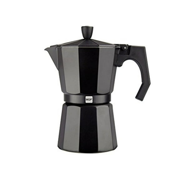 Kenia Noir 9 cups Aluminum Expresso Coffee Maker in Black