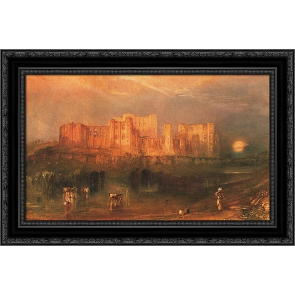 Kenilworth Castle 24x18 Black Ornate Wood Framed Canvas Art by Turner, Joseph Mallord William