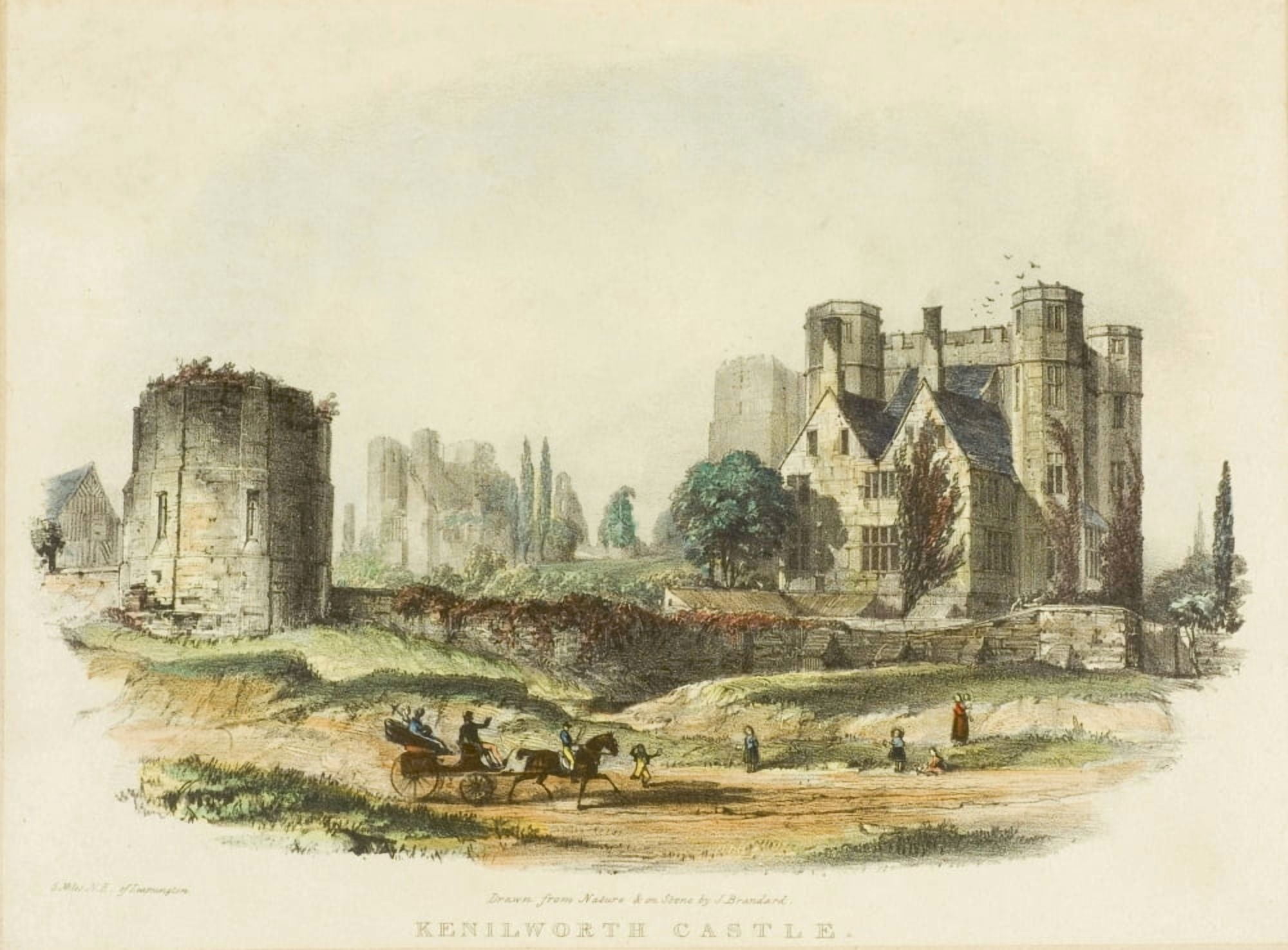 Kenilworth Castle5 Miles North East Of Leamington Warwickshire England 19Th Century Print Drawn From Nature And On Stone By J Brandard Canvas Art - Ken Welsh Design Pics (17 x 12)