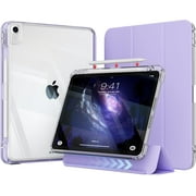 Kenke Case Compatible with iPad (A16) 11th Generation 11 inch 2025, iPad 10th Generation 10.9 Inch 2022 with Pencil Holder, Detachable Cover with Clear Hard Back Shell, Auto Sleep/Wake, Light Purple