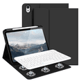 thumbnail image 1 of Kenke Case for iPad (A16) 11th Generation 11 inch 2025 with Keyboard,iPad 10th Generation 10.9 inch 2022 Detachable Bluetooth Keyboard Rechargeable,with Pencil Holder,Soft TPU Back Cover,Black, 1 of 8