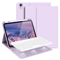 thumbnail image 1 of Kenke Case for iPad (A16) 11th Generation 11 inch 2025 with Keyboard,iPad 10th Generation 10.9 inch 2022 Detachable Bluetooth Keyboard Rechargeable,with Pencil Holder,Soft TPU Back Cover,Purple, 1 of 8