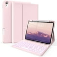 thumbnail image 1 of Kenke Case iPad (A16) 11th Generation 11 inch 2025,for iPad 10th Generation 10.9 Inch 2022 with Keyboard - 7 Colors Backlit Wireless Detachable, with Pencil Holder Keyboard Case,(Pink ), 1 of 10