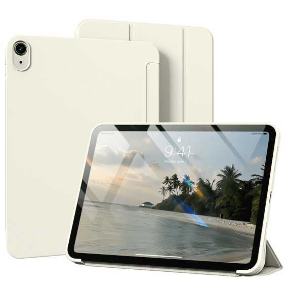 Kenke Case for iPad (A16) 11th Generation 11 Inch 2025, iPad 10th Generation 2022 10.9 Inch, Without Pencil Holder, Trifold Stand Smart Case Soft TPU Back, Auto Wake/Sleep, Support Touch ID, White