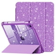 thumbnail image 1 of Kenke Compatible with iPad A16 11th Generation 11 Inch 2025 Case, iPad Case 10th Generation 10.9 Inch, Glitter Cover with Sparkly Clear Back, Pencil Holder, for Kids Girls, (Purple), 1 of 9