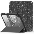 thumbnail image 1 of Kenke Compatible with iPad A16 11th Generation 11 Inch 2025 Case, iPad Case 10th Generation 10.9 Inch, Glitter Cover with Sparkly Clear Back, Pencil Holder, for Kids Girls, (Black), 1 of 9