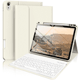 thumbnail image 1 of Kenke Keyboard Case iPad Air 11 Inch M4/M3/M2 (2026/2025/2024), iPad Air 5/4th Gen (2022/2020) 10.9 Inch, Detachable Bluetooth Keyboard Rechargeable with Right Side Pencil Holder & Groove,Cream White, 1 of 8