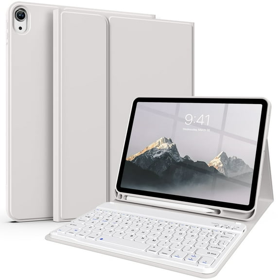 Kenke iPad (A16) 11th Generation 11 inch 2025 Keyboard Case,for iPad 10th Generation 10.9 inch 2022 with Pencil Holder,Soft TPU Back Stand Cover, Bluetooth Detachable Wireless Keyboard, Grey