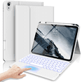 thumbnail image 1 of Kenke for iPad (A16) 11th/10th Gen 11/10.9 inch 2025/2020 case with Keyboard, Round Key, 7 Color Backlit, Multi-Touch Trackpad, Detachable Wireless Keyboard, Folio Cover with Pencil Holder, Grey, 1 of 10