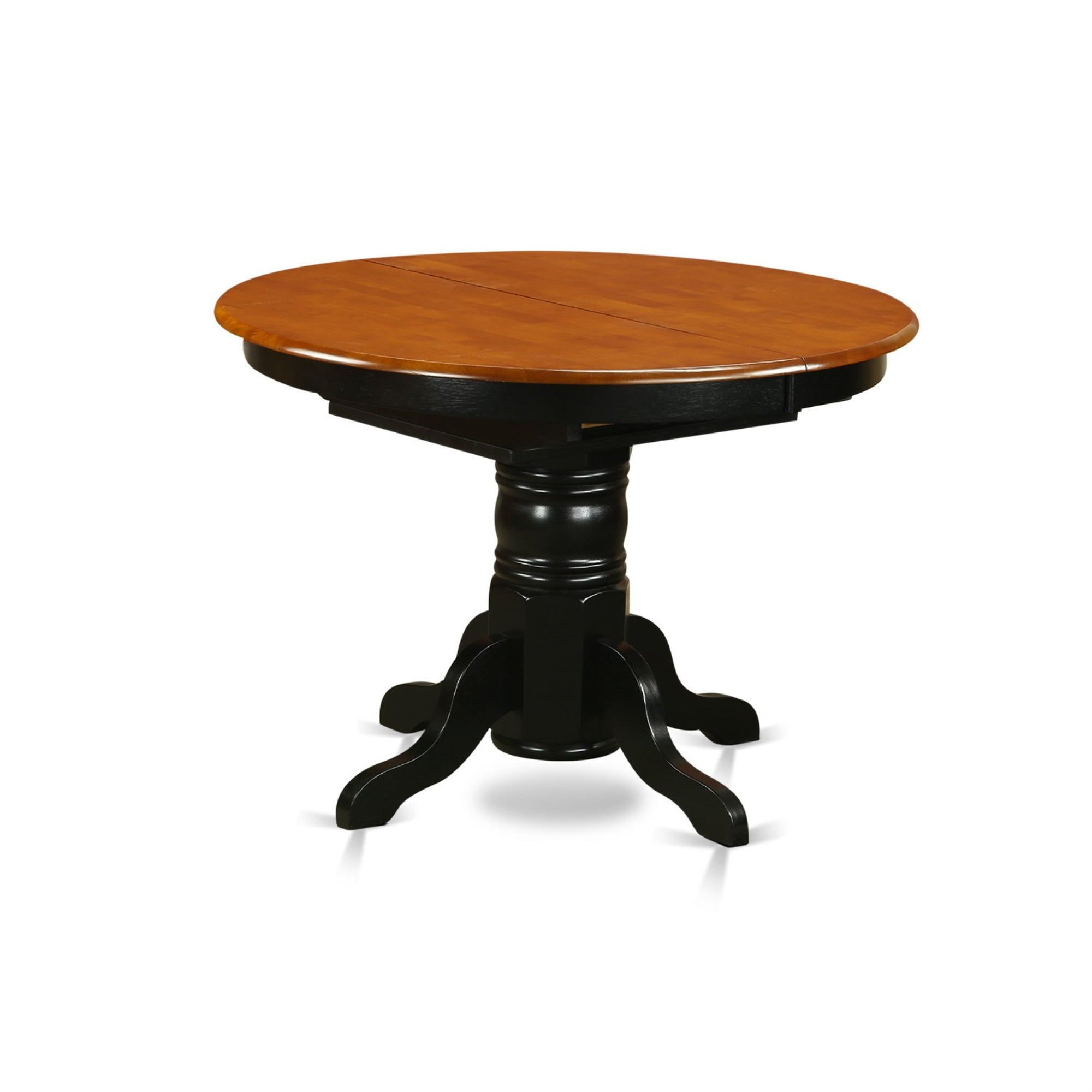 Kenley 7 Pc Dining Set - Oval Table & 6 Chairs , Black & Cherry Finish , Butterfly Leaf , Napoleon Style Chairs , Wood or Leather Seats