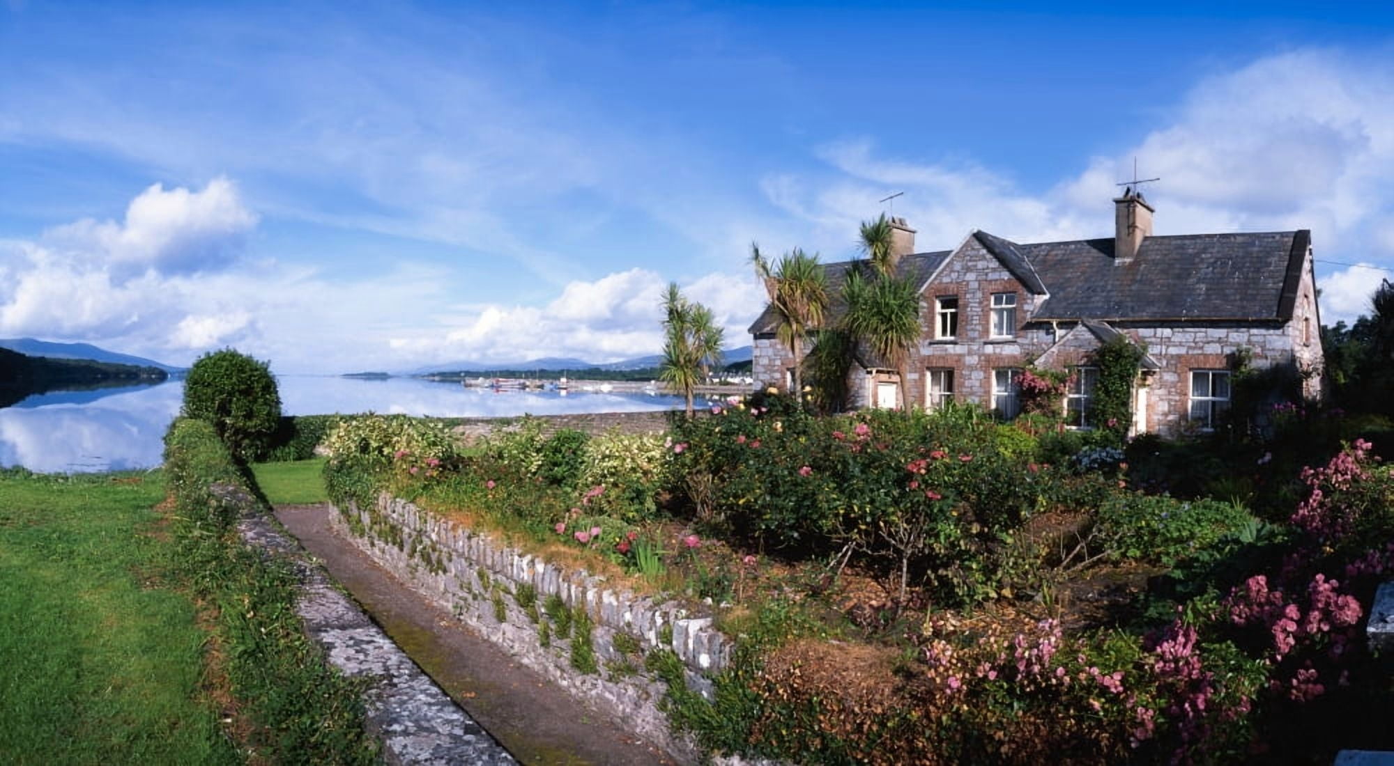 Kenmare Bay Dunkerron Islands Co Kerry Ireland House Near The Shore Of A Harbour Canvas Art - The Irish Image Collection Design Pics (36 x 20)