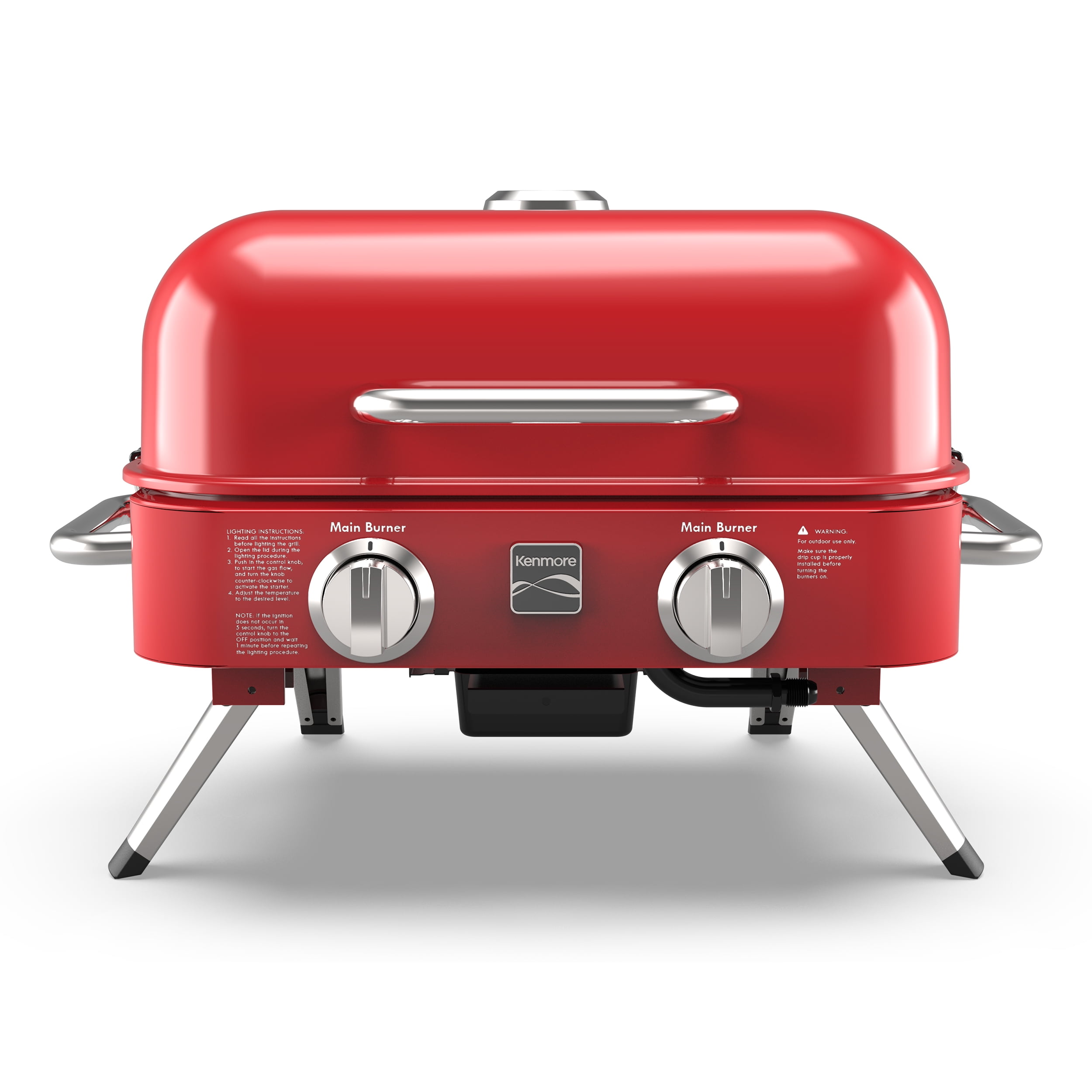 Kenmore Red 2-Burner Portable Tabletop Propane Gas Grill