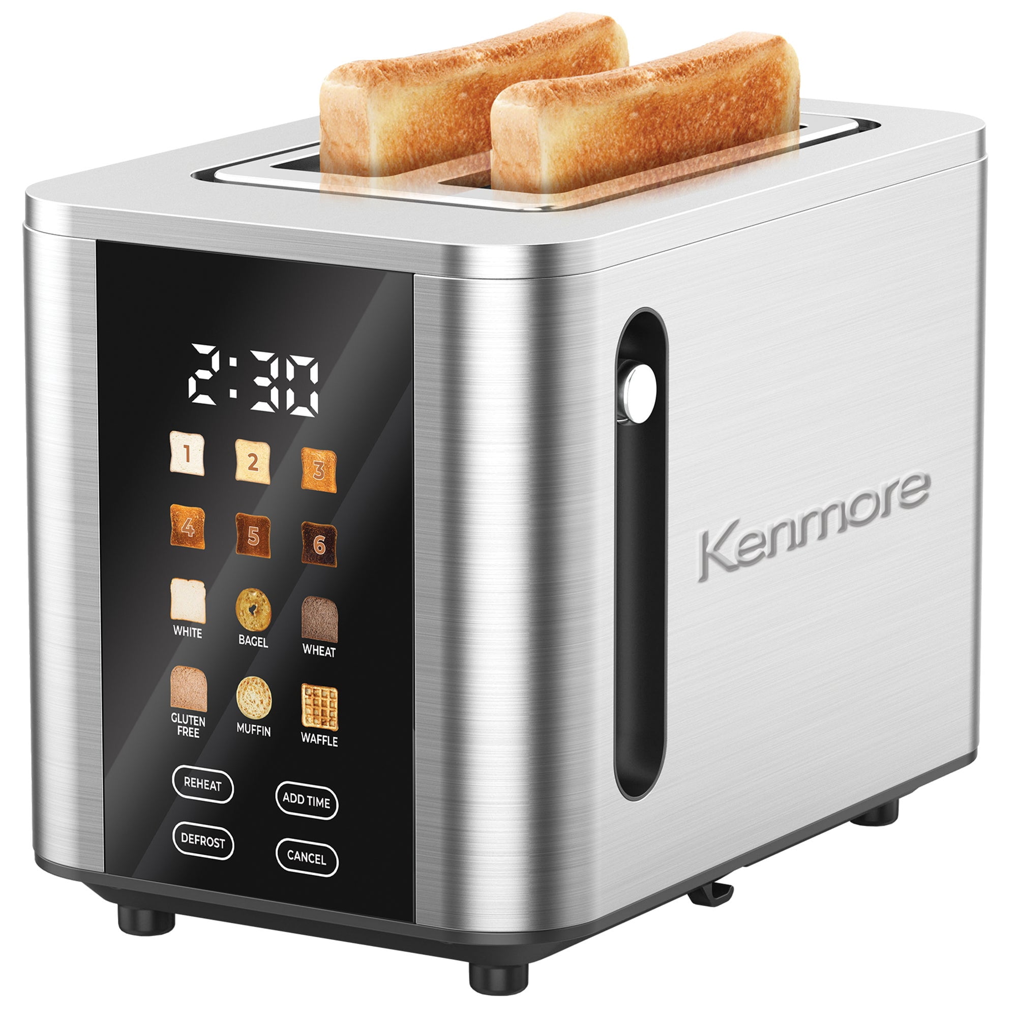 Kenmore 2-Slice Digital Toaster with Touch Controls, Stainless Steel