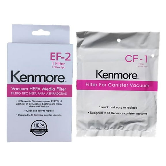 Kenmore 200 + 400 Series Canister Filter Kit.  EF-2 + CF-1. Part #'s K3040 86880 EF2 20-86880 KC38KBRMZ000 MC-V194H 40320 86883, 81002, UC48731-12, UC487321 AC37KAKTZ000. Chamber + HEPA Exhaust Filter