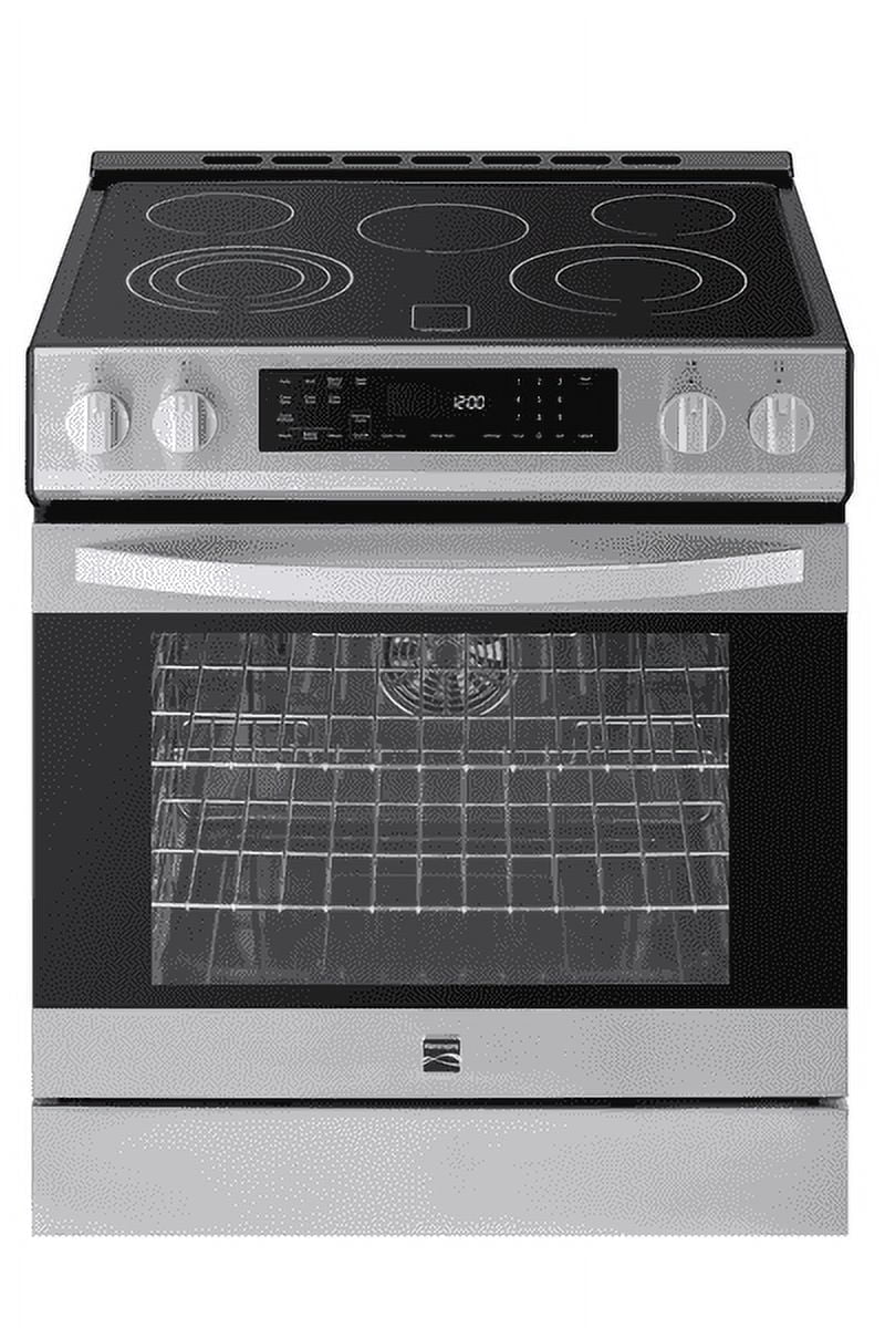 Kenmore 5.6 Cu. Ft. Front-Control 5 Element Electric Range Stove 240 Volts with Dual Ring Elements, Steam Clean, Precision Set Controls