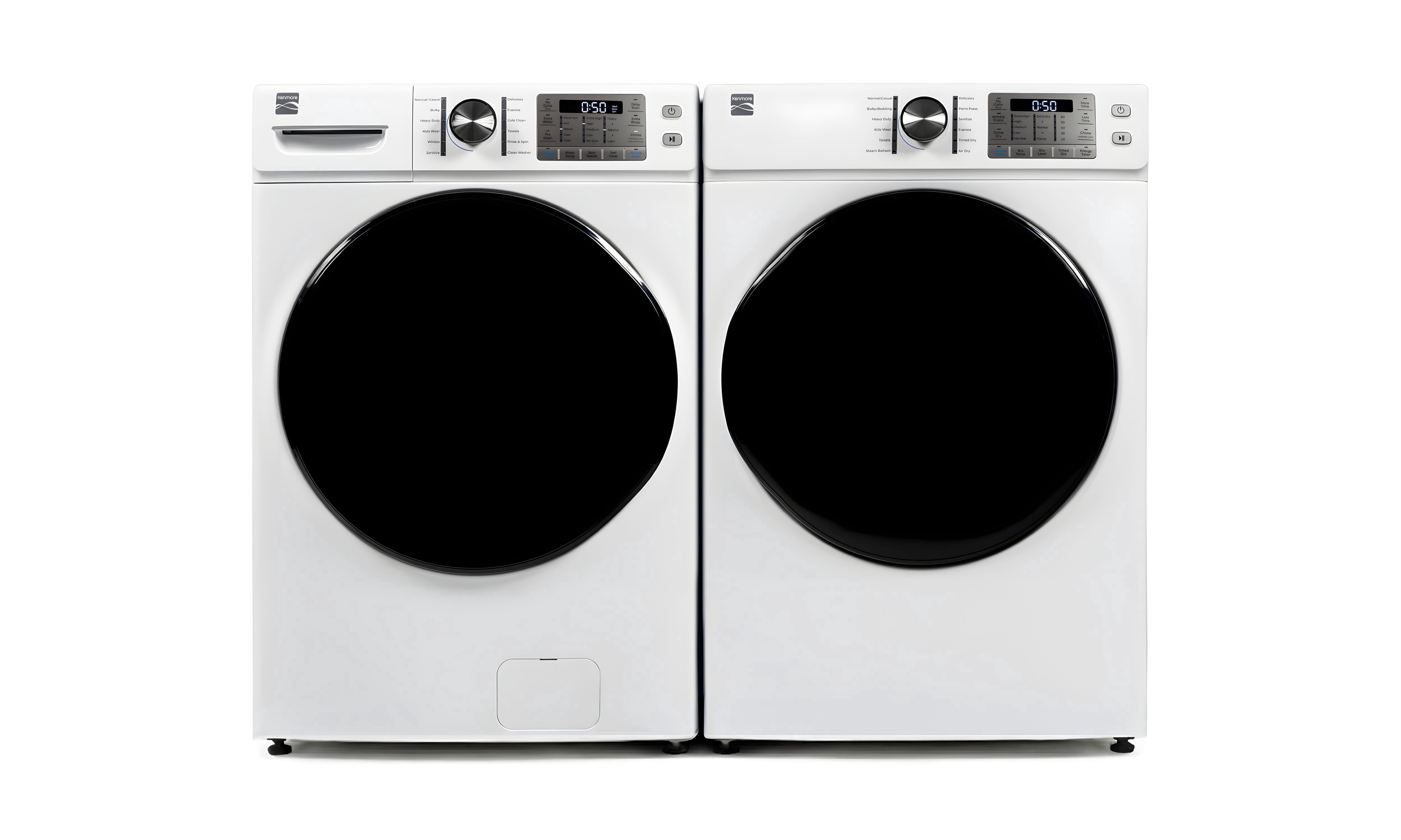 Kenmore Front-Load Electric Washer and Dryer Set w/ Steam – 4.5 cu ft Washer and 8 cu ft Dryer – White