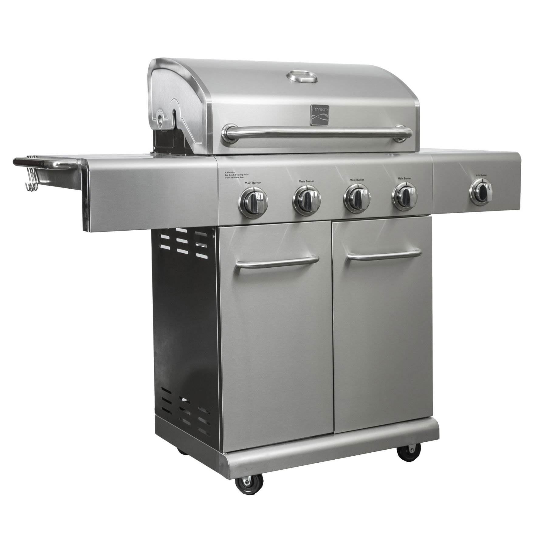 Kenmore 4 Burner 53000 BTU Stainless BBQ Propane Grill w/ Searing Side ...