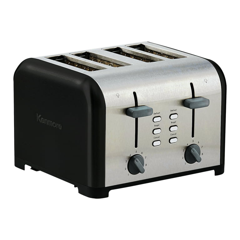 Gevi Toaster 4 Slice Toaster LED Digital Touch Screen Extra-Wide Slots  Black + Silver 