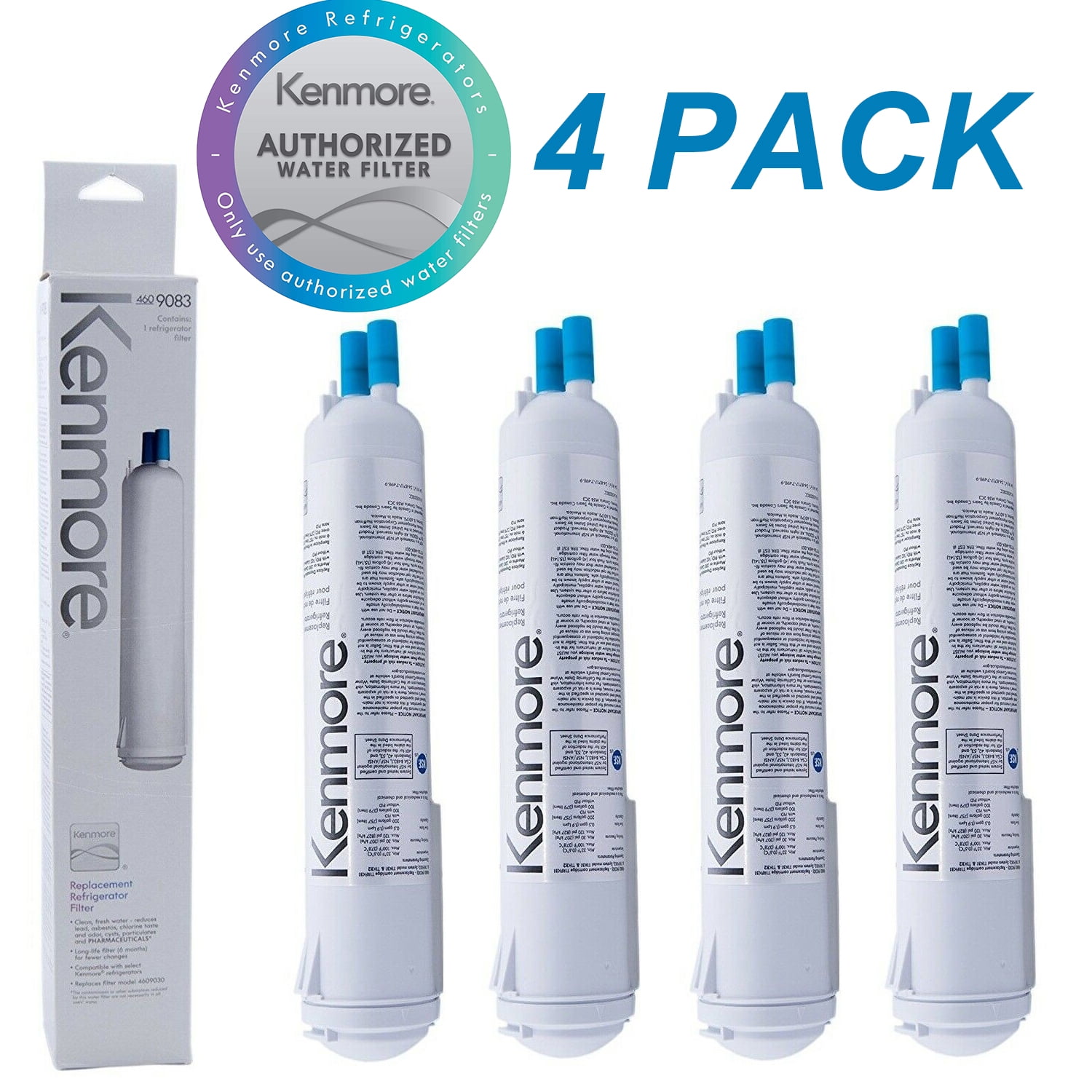 Kenmore 469083 Refrigerator Water Filter Kenmore 9083 Water Filter Replacement Cartridge Compatible with Kenmore Water 469083 9030 9020, 4 Pack