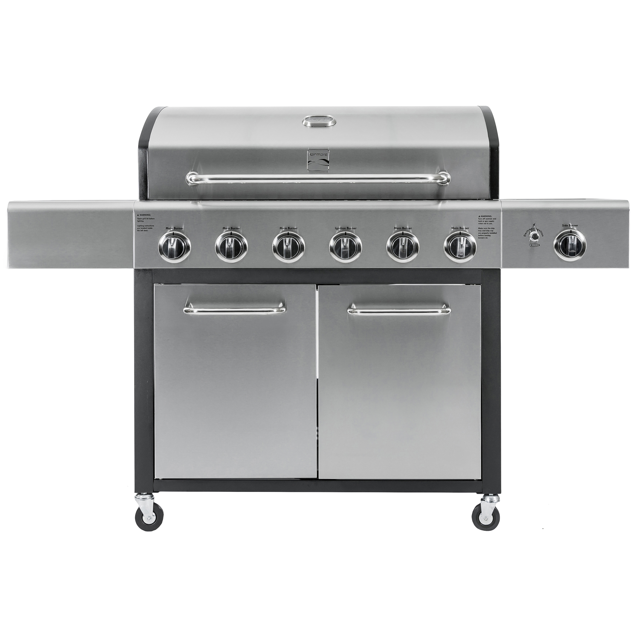 Kenmore 6-Burner Propane Gas Grill with Side Burner, PG-40611S0L, Stainless Steel with Black Trim - image 1 of 10