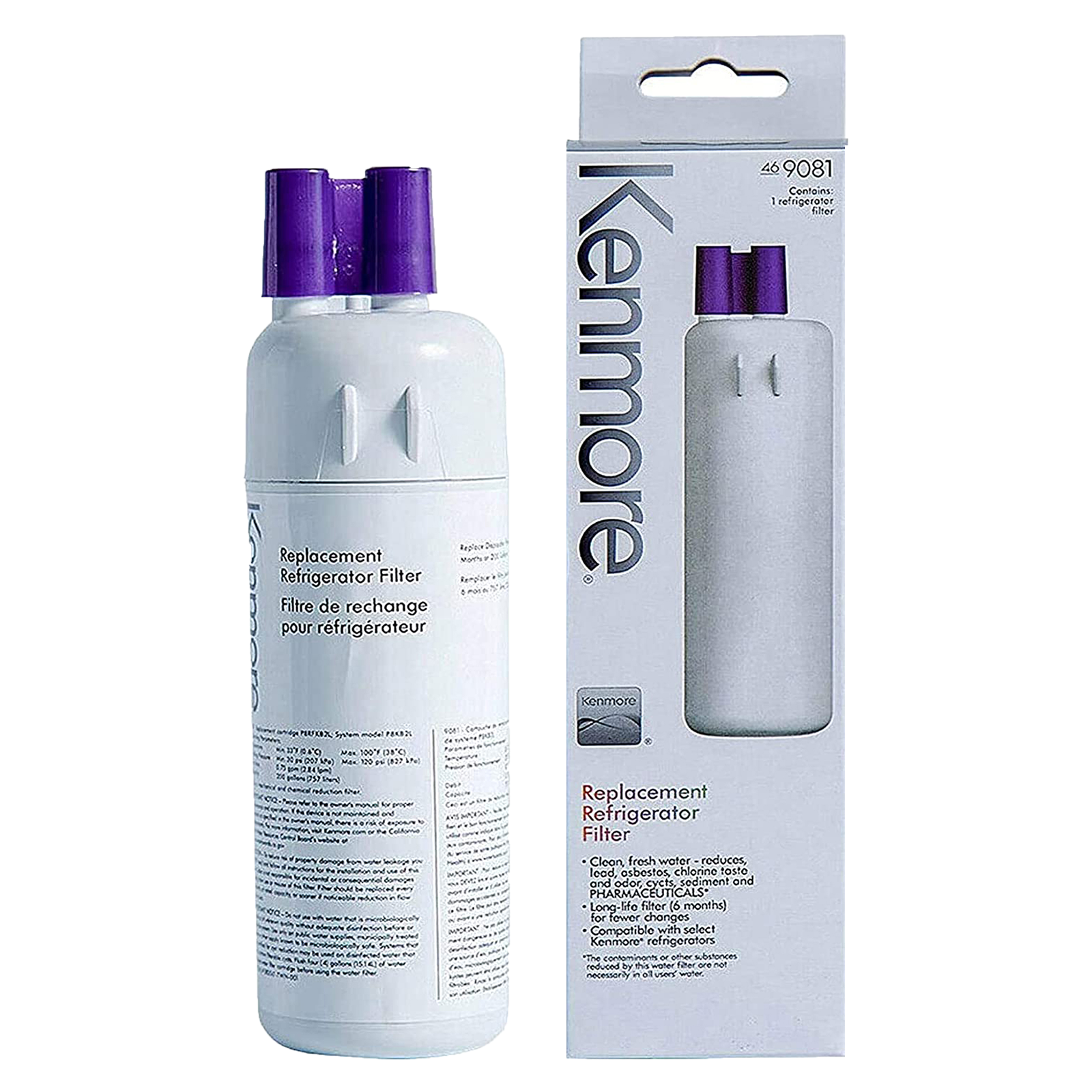Kenmore 9081 and EDR1RXD1 Water Filter for Whirlpool Refrigerator Water