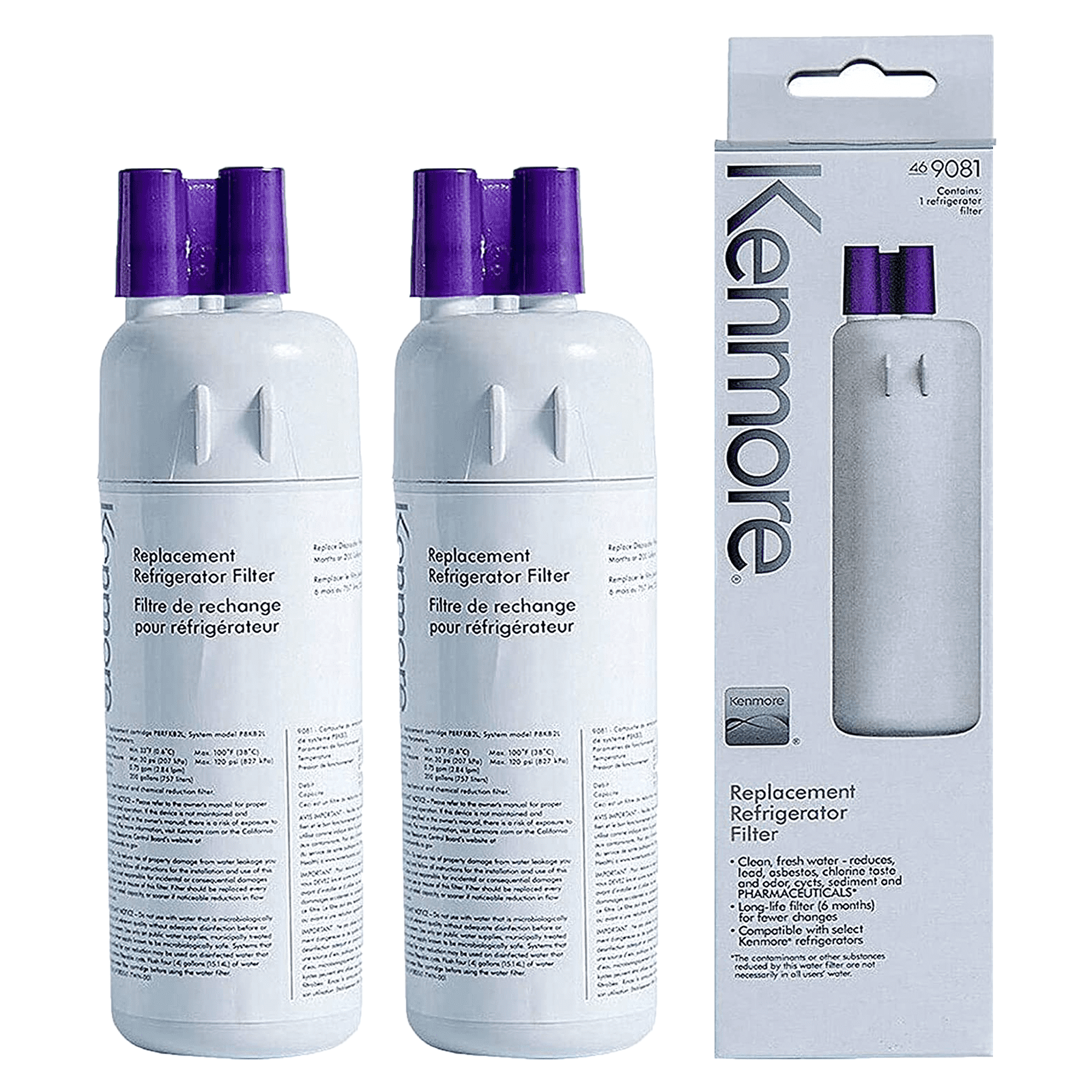 Kenmore 9081 and EDR1RXD1 Water Filter for Whirlpool Refrigerator Water